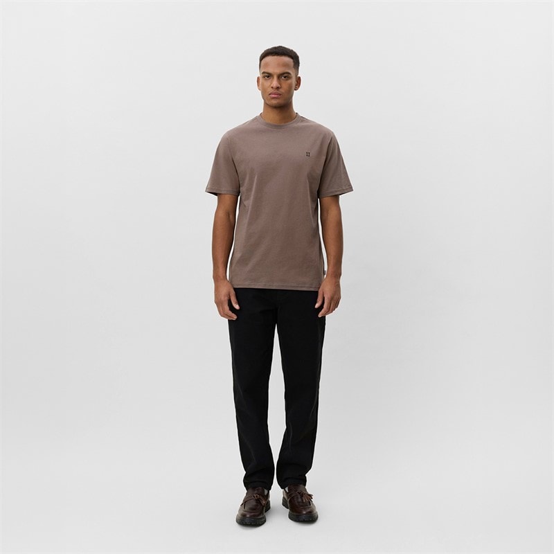 Les Deux Mens Core Contrast T-Shirt Mountain Grey Brown - Image 4