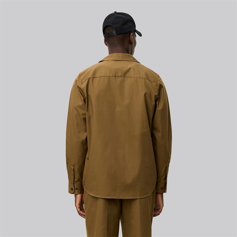 Les Deux Mens Jasper Heavy Twill Overshirt Dark Sand - Image 2