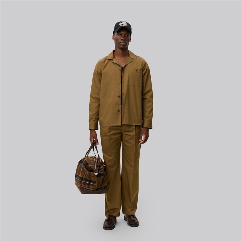 Les Deux Mens Jasper Heavy Twill Overshirt Dark Sand - Image 4