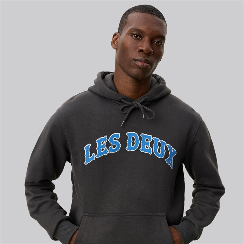 Les Deux Mens Brady Western Hoodie Raven Grey - Image 3