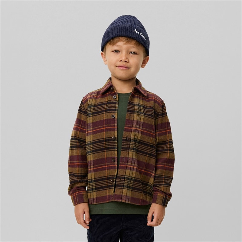 Les Deux Boys Lennon Check Overshirt Fudge
