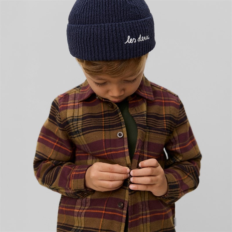 Les Deux Boys Lennon Check Overshirt Fudge - Image 3
