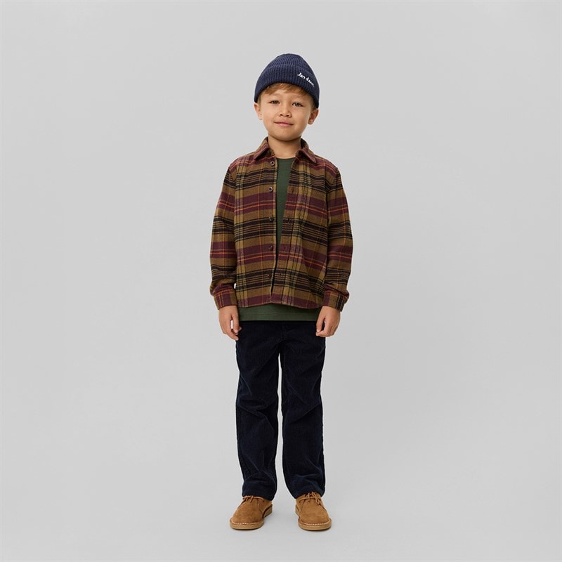 Les Deux Boys Lennon Check Overshirt Fudge - Image 4