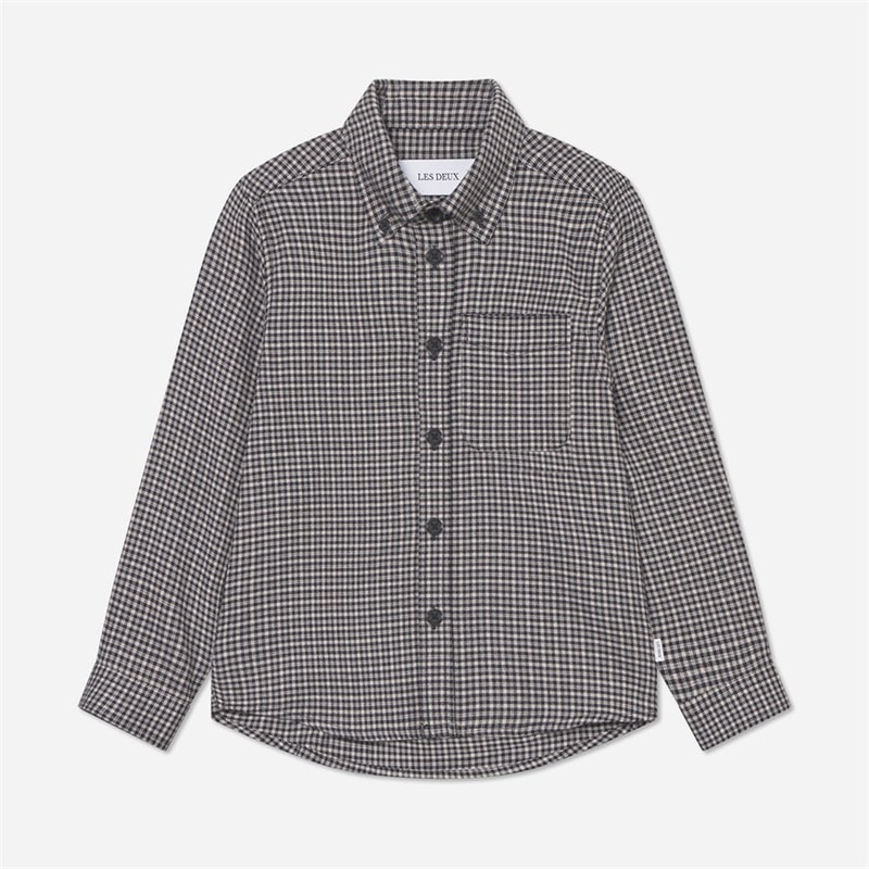 Les Deux Boys Konrad Check Flannel Shirt Gargoyle - Image 1