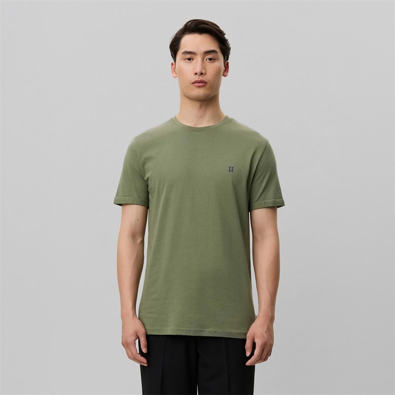 Les Deux Mens Norregaard Contrast T-Shirt Olivine Green - Image 1