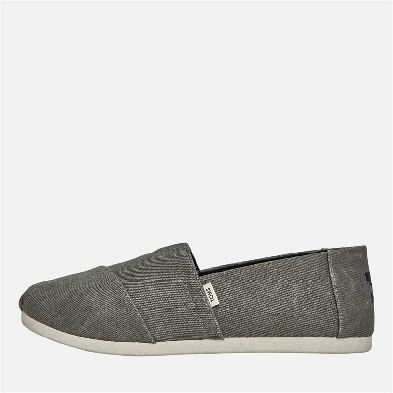 TOMS Mens Canvas Alpargata Espadrilles Black Distressed