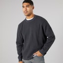 Solid Mens Knit Pullover Jumper Dark Grey Marl Dar Grey M
