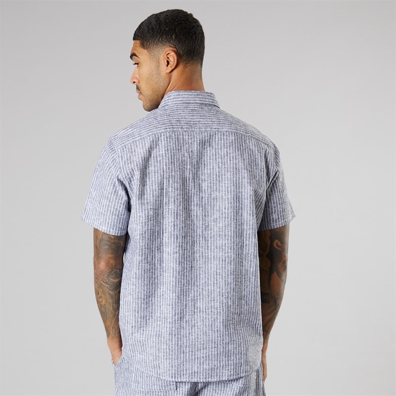 Solid Mens Short Sleeve Shirt True Black Melange - Image 2