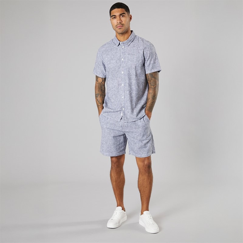 Solid Mens Short Sleeve Shirt True Black Melange - Image 4