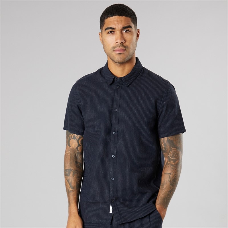 Solid Mens Short Sleeve Shirt Insignia Blue