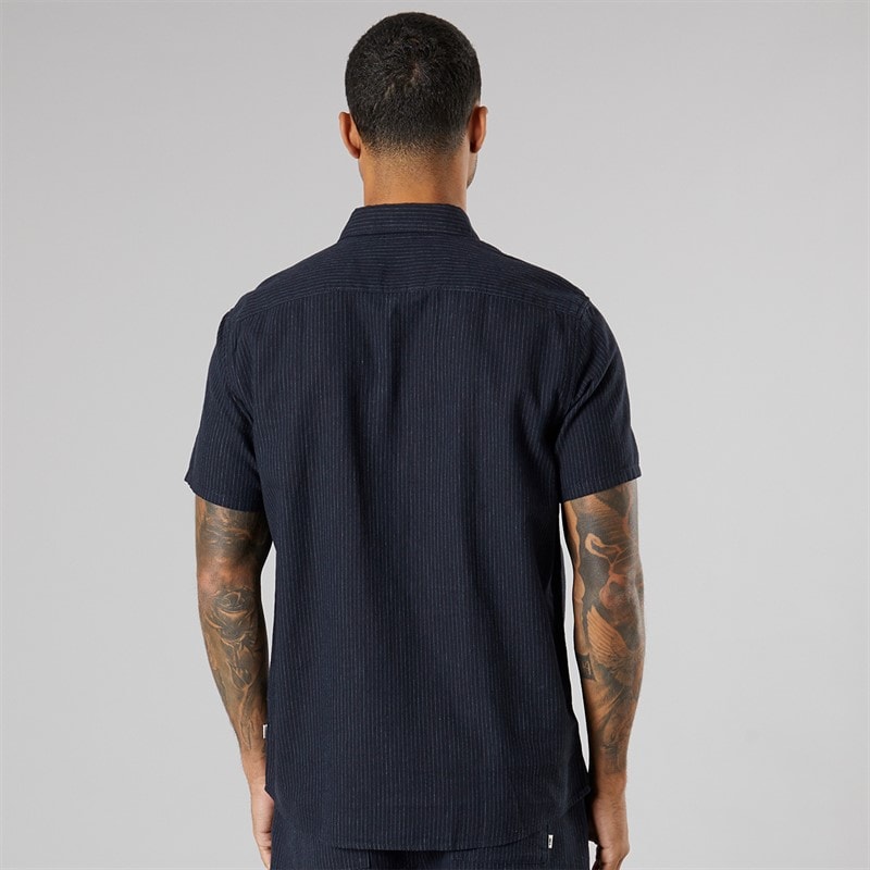 Solid Mens Short Sleeve Shirt Insignia Blue - Image 2