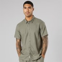 Solid Mens Short Sleeve Shirt Dusty Olive
