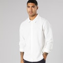 Solid Mens Long Sleeve Shirt Off White