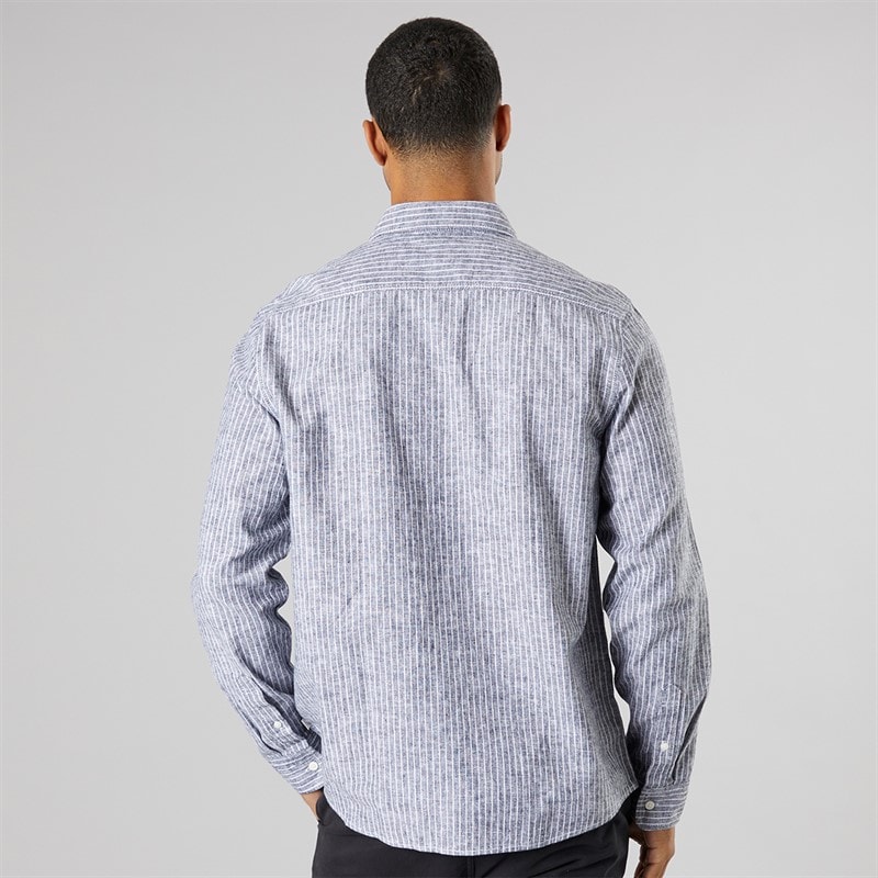 Solid Mens Long Sleeve Shirt True Black Melange - Image 2