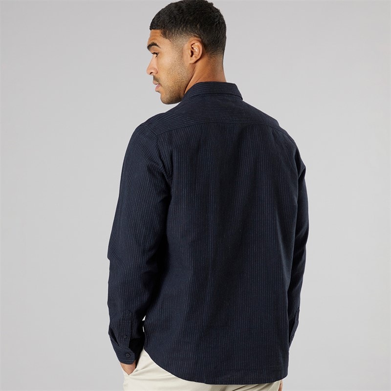 Solid Mens Long Sleeve Shirt Insignia Blue - Image 2