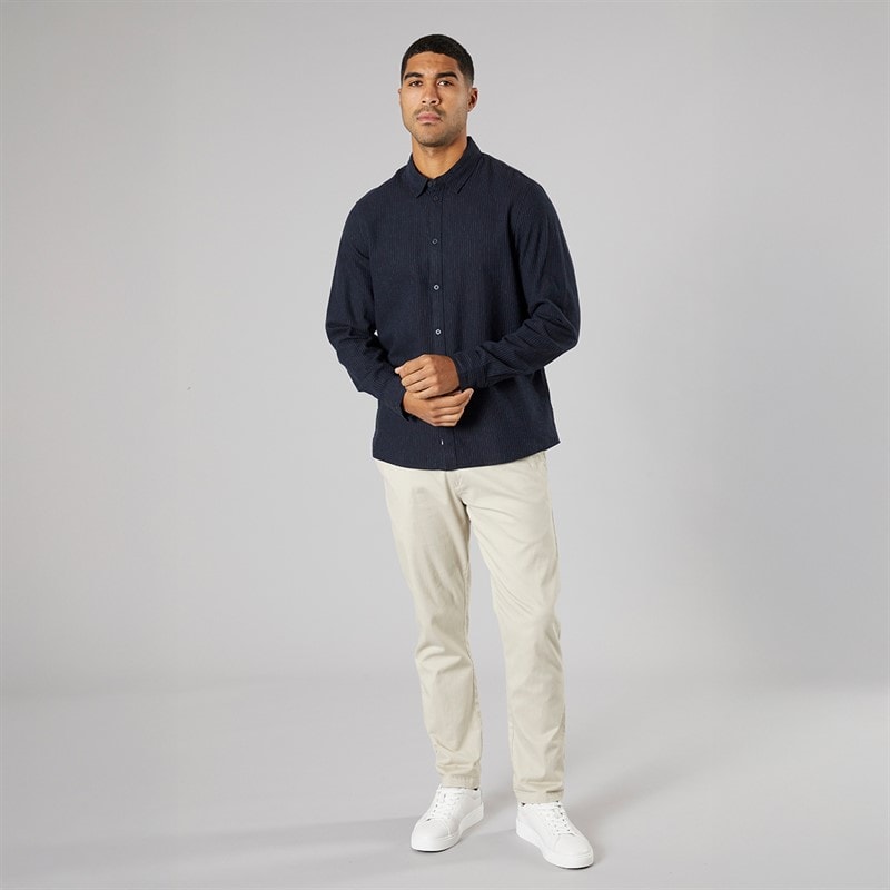 Solid Mens Long Sleeve Shirt Insignia Blue - Image 4