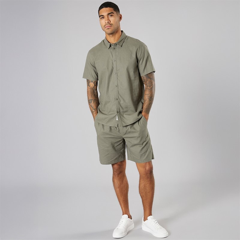 Solid Mens Shorts Dusty Olive - Image 3