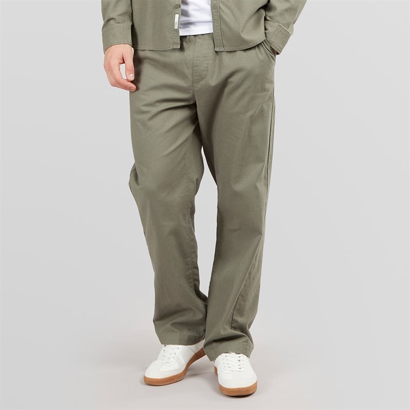Solid Mens Trousers Dusty Olive
