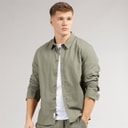 Solid Mens Long Sleeve Shirt Dusty Olive
