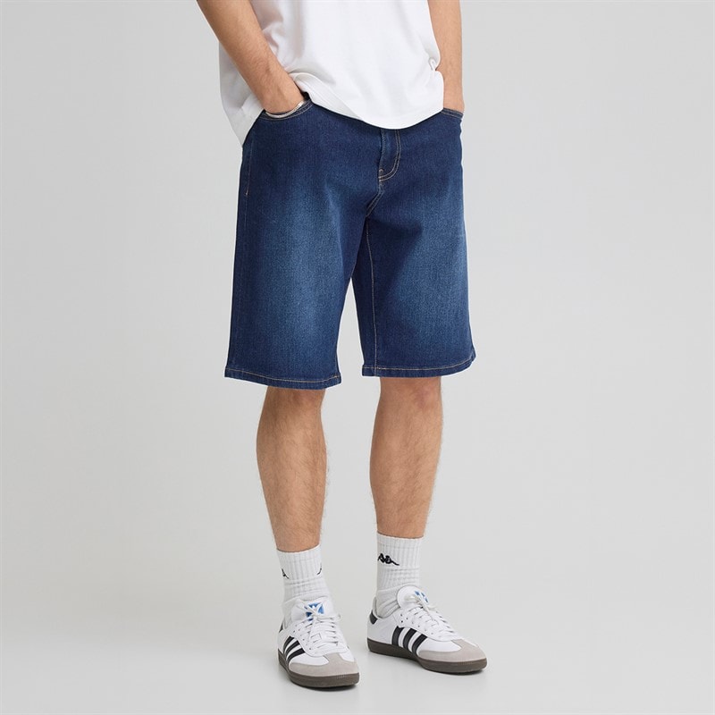 Solid Mens Sdjeni Denim Shorts Dark Blue Denim - Image 1