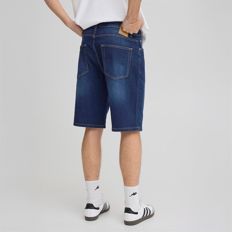 Solid Mens Sdjeni Denim Shorts Dark Blue Denim - Image 2
