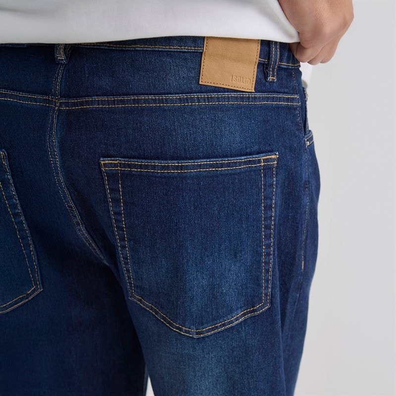 Solid Mens Sdjeni Denim Shorts Dark Blue Denim - Image 3