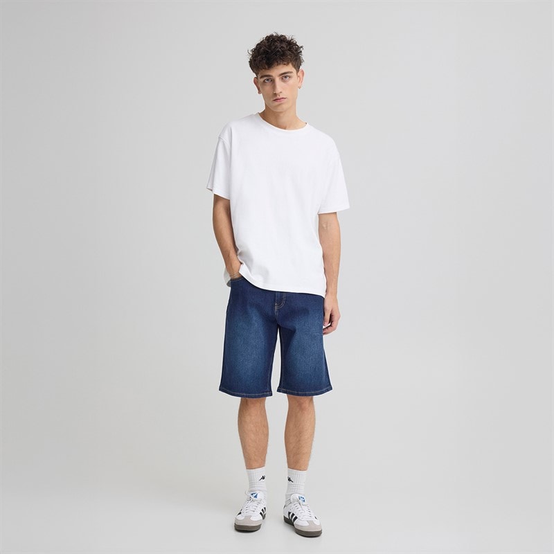 Solid Mens Sdjeni Denim Shorts Dark Blue Denim - Image 4