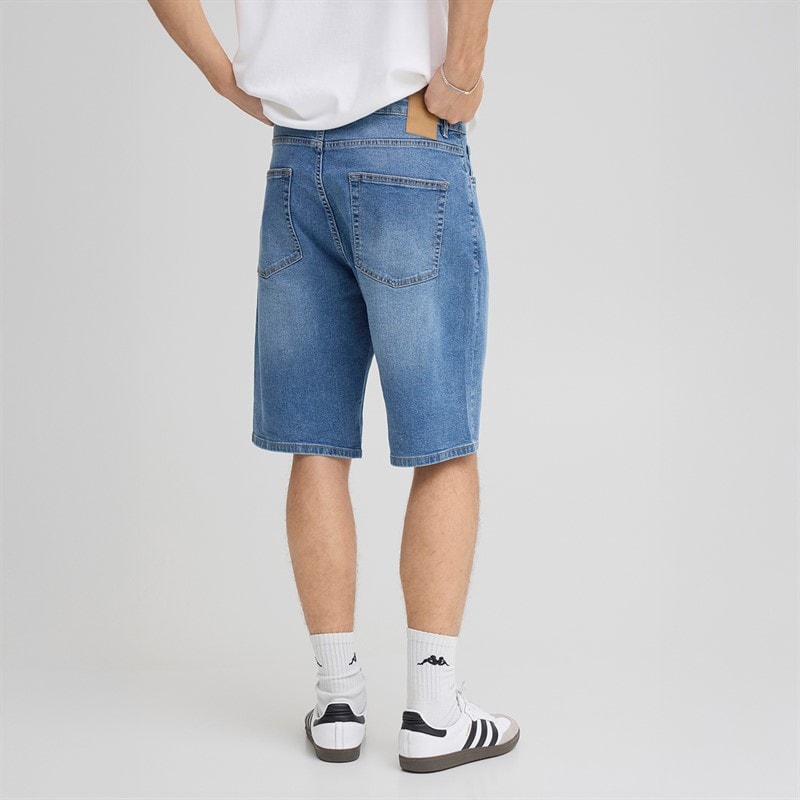 Solid Mens Sdjeni Denim Shorts Middle Vintage Blue Denim - Image 2