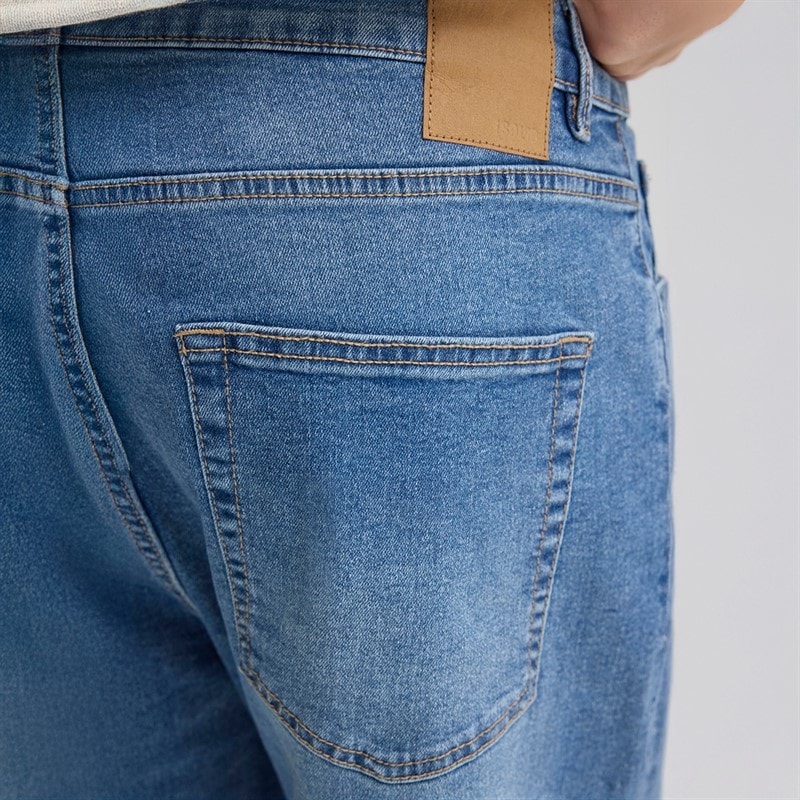 Solid Mens Sdjeni Denim Shorts Middle Vintage Blue Denim - Image 3