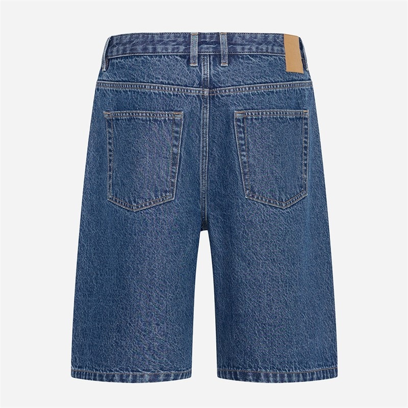 Solid Mens Sdomidt Loose Fit Denim Shorts Middle Blue Denim - Image 3