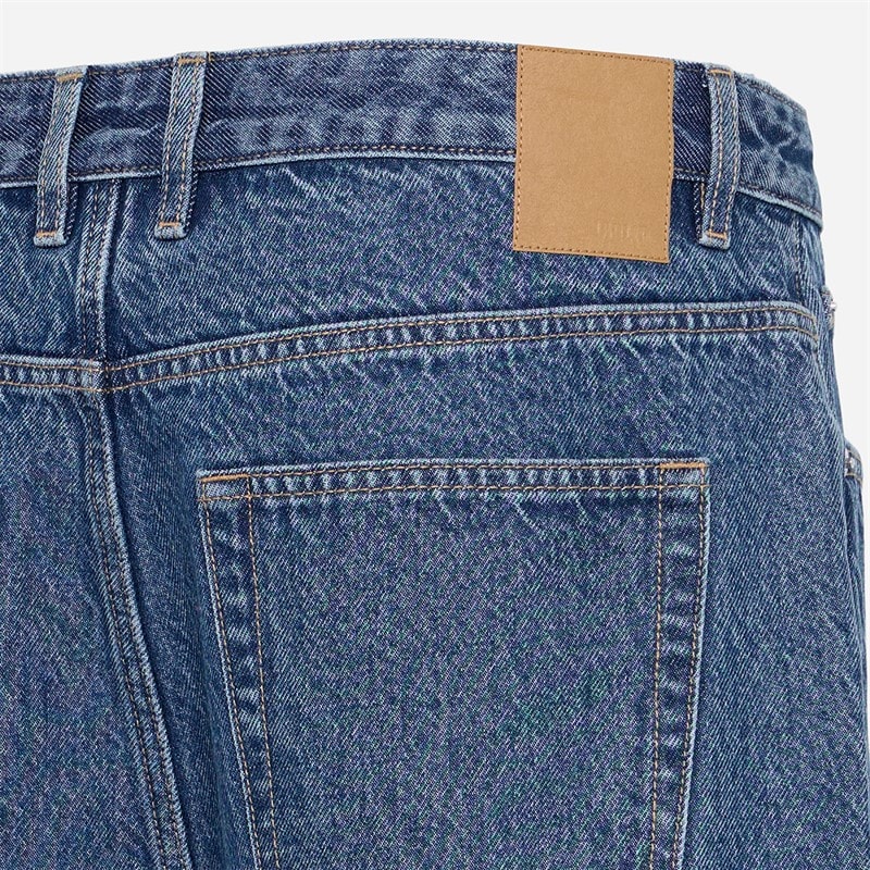 Solid Mens Sdomidt Loose Fit Denim Shorts Middle Blue Denim - Image 4