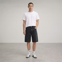 Solid Mens Sdomidt Loose Fit Denim Shorts Grey Denim