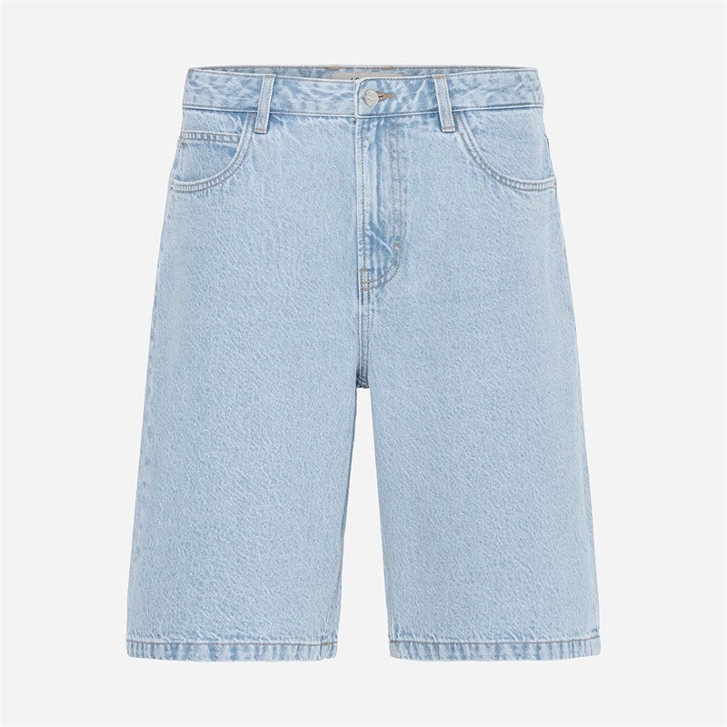 Solid Mens Sdomidt Loose Fit Denim Shorts Light Blue Denim - Image 2