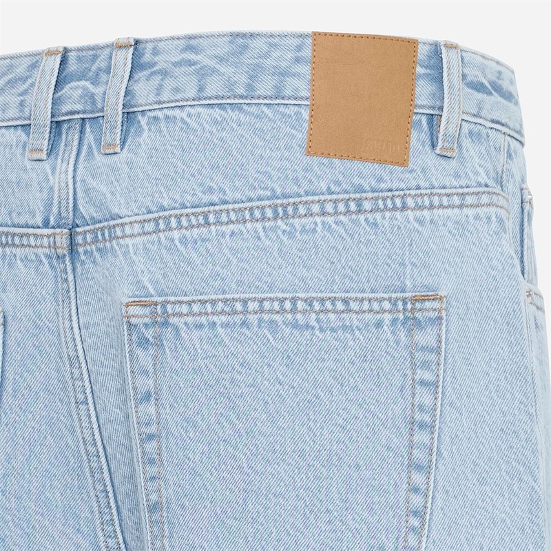 Solid Mens Sdomidt Loose Fit Denim Shorts Light Blue Denim - Image 4