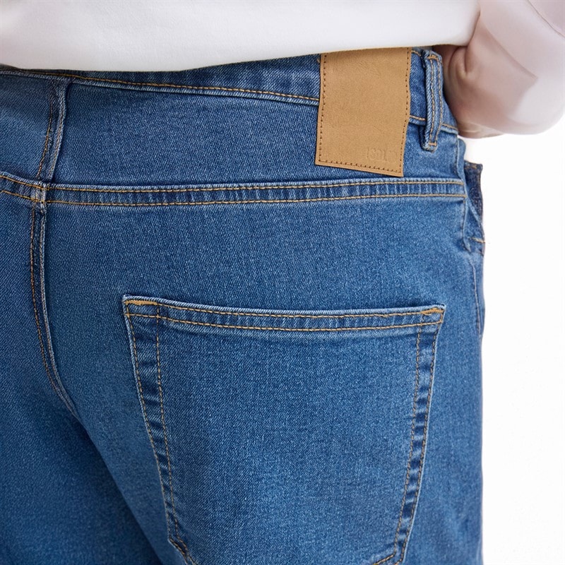 Solid Mens Sdryder Denim Jeans Middle Blue Denim - Image 3