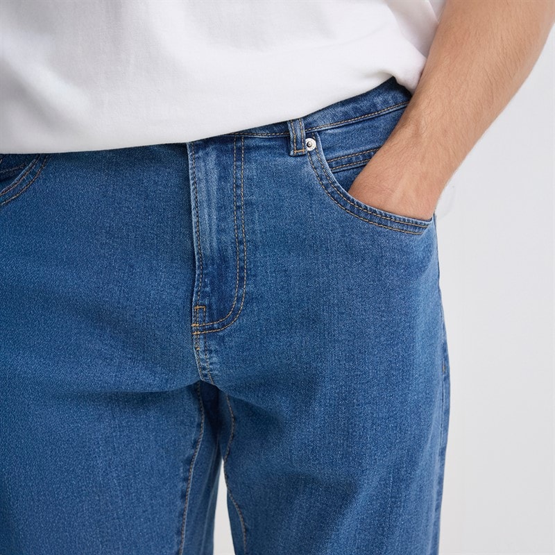 Solid Mens Sdryder Denim Jeans Middle Blue Denim - Image 5
