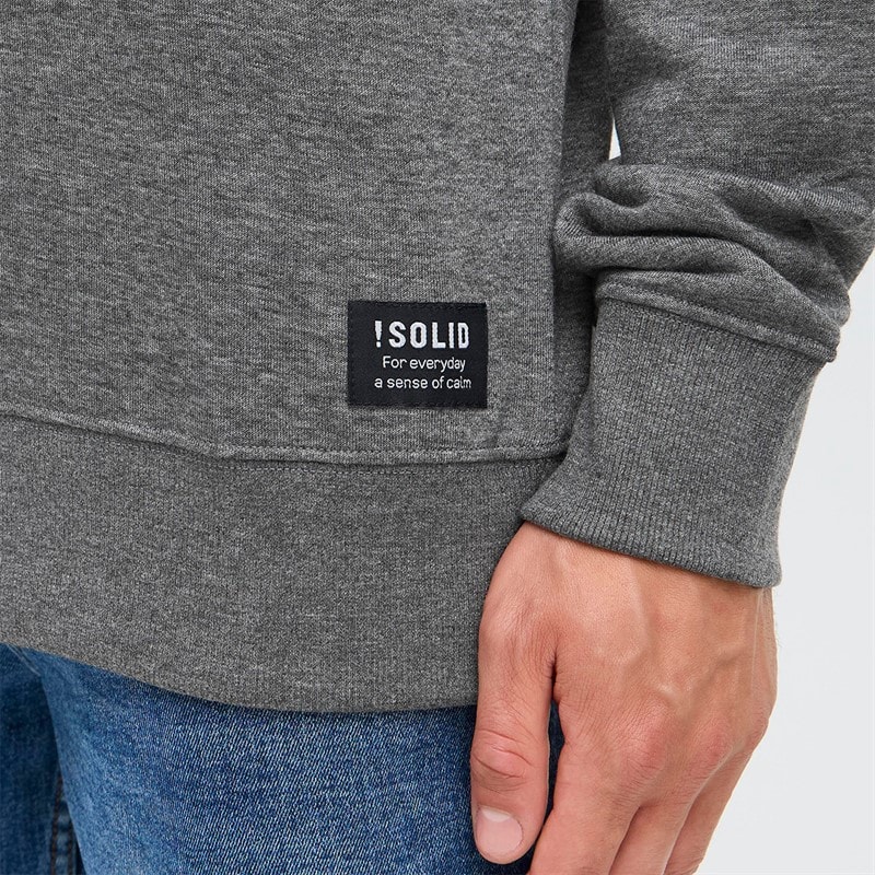 Solid Mens Dixon Sweatshirt Dark Grey Melange - Image 3