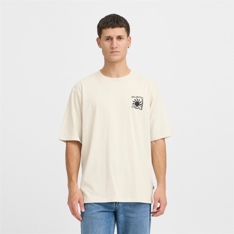 Solid Mens Daniel T-Shirt Oatmeal - Image 2