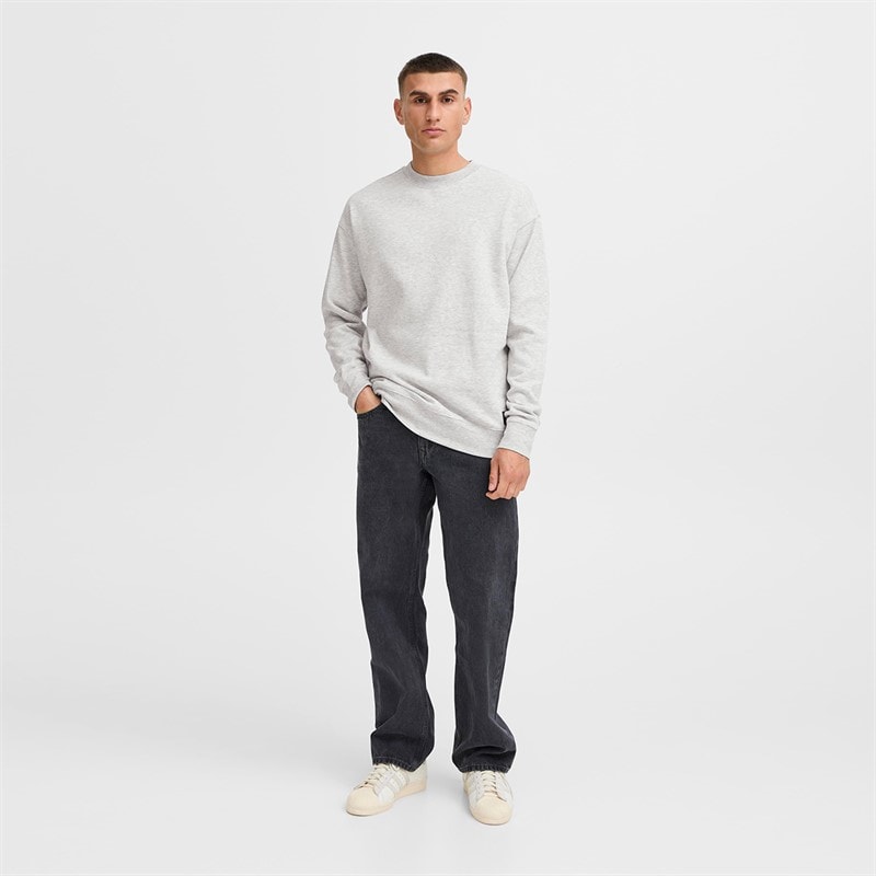 Solid Mens Dixon Sweatshirt Light Grey Melange - Image 4
