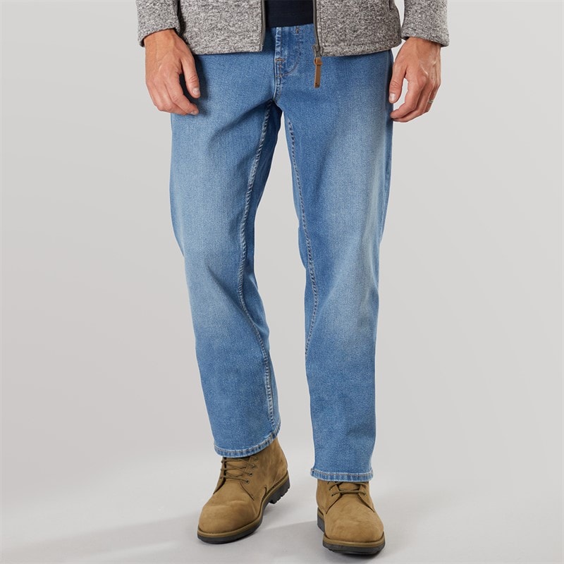 Solid Mens Harlan Denim Jeans Middle Vintage Blue Denim
