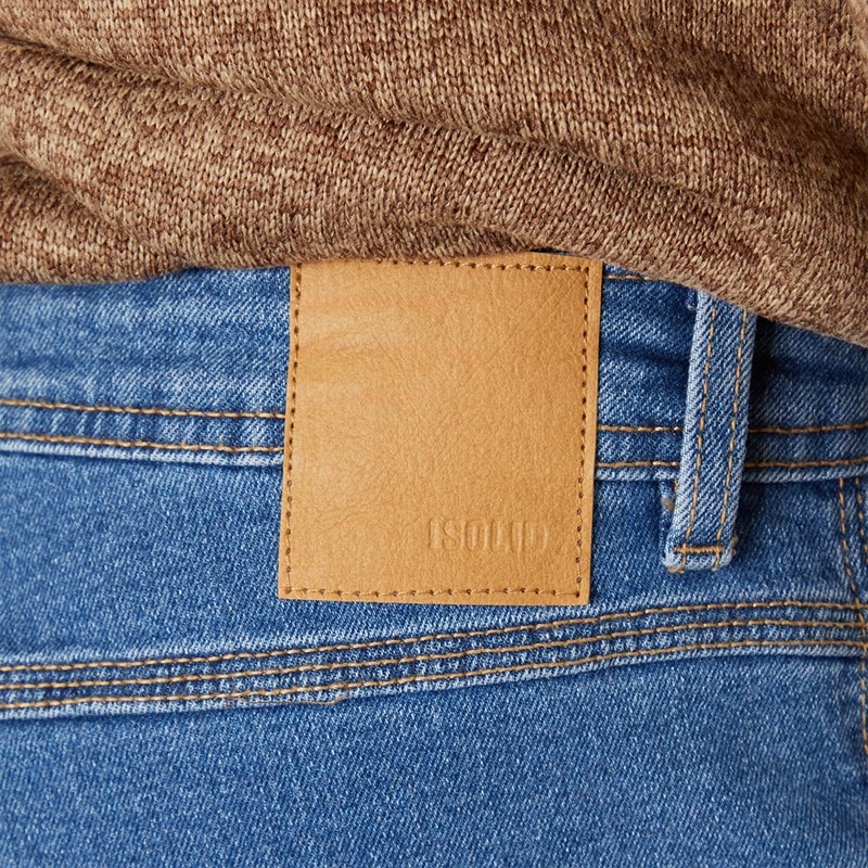 Solid Mens Harlan Denim Jeans Middle Blue Denim - Image 3