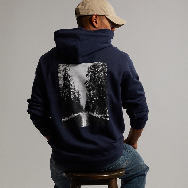 Solid Mens Holton Hoodie Insignia Blue - Image 1