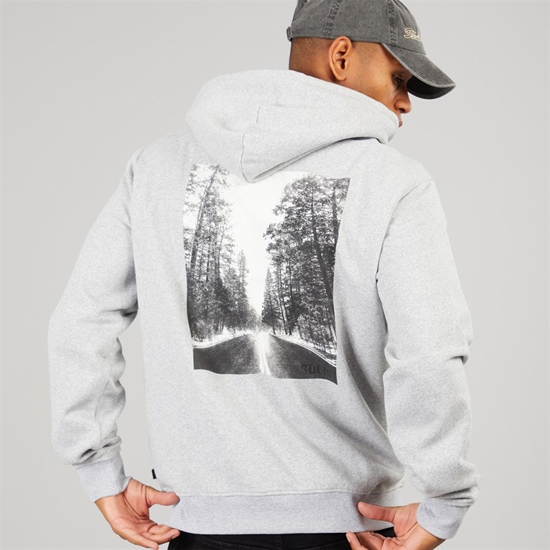 Solid Mens Holton Hoodie Light Grey Melange - Image 1