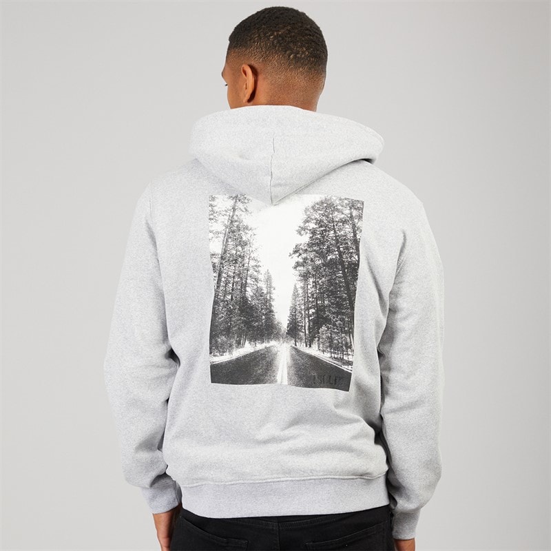 Solid Mens Holton Hoodie Light Grey Melange - Image 3