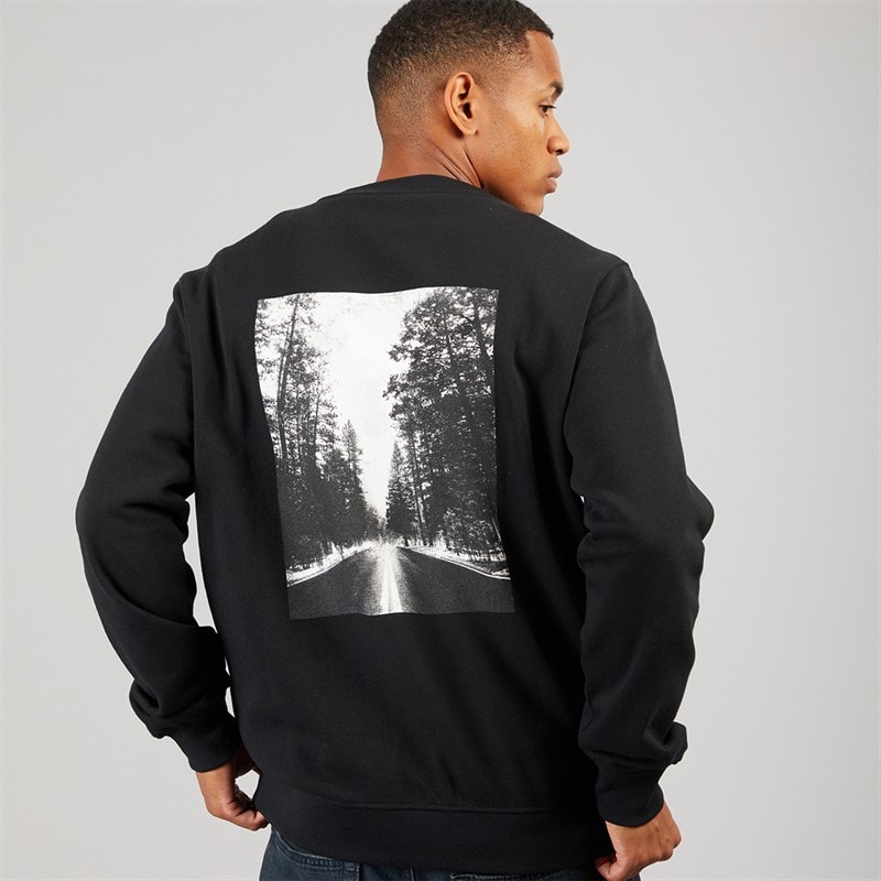 Solid Mens Holton Crew Sweatshirt True Black