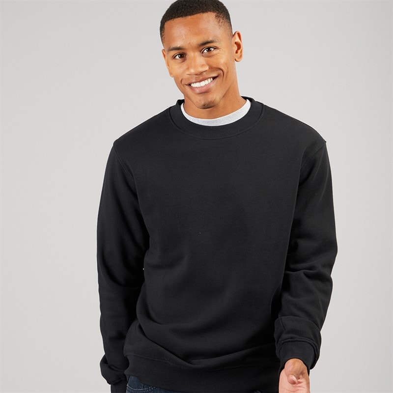 Solid Mens Holton Crew Sweatshirt True Black - Image 2