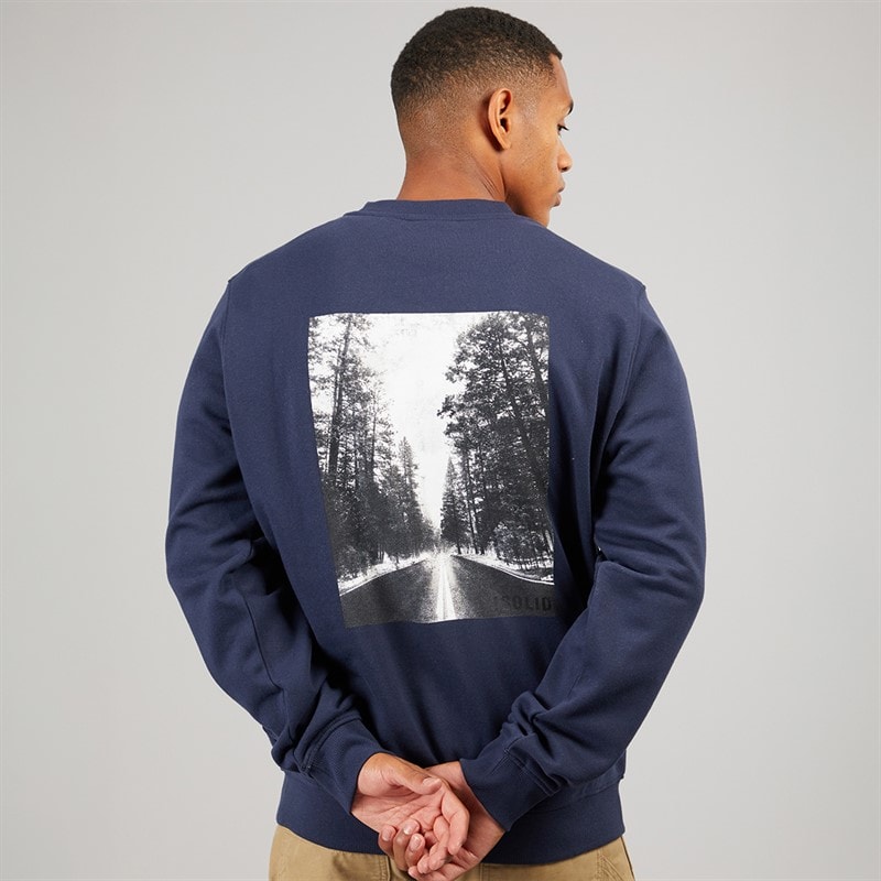 Solid Mens Holton Crew Sweatshirt Insignia Blue - Image 3