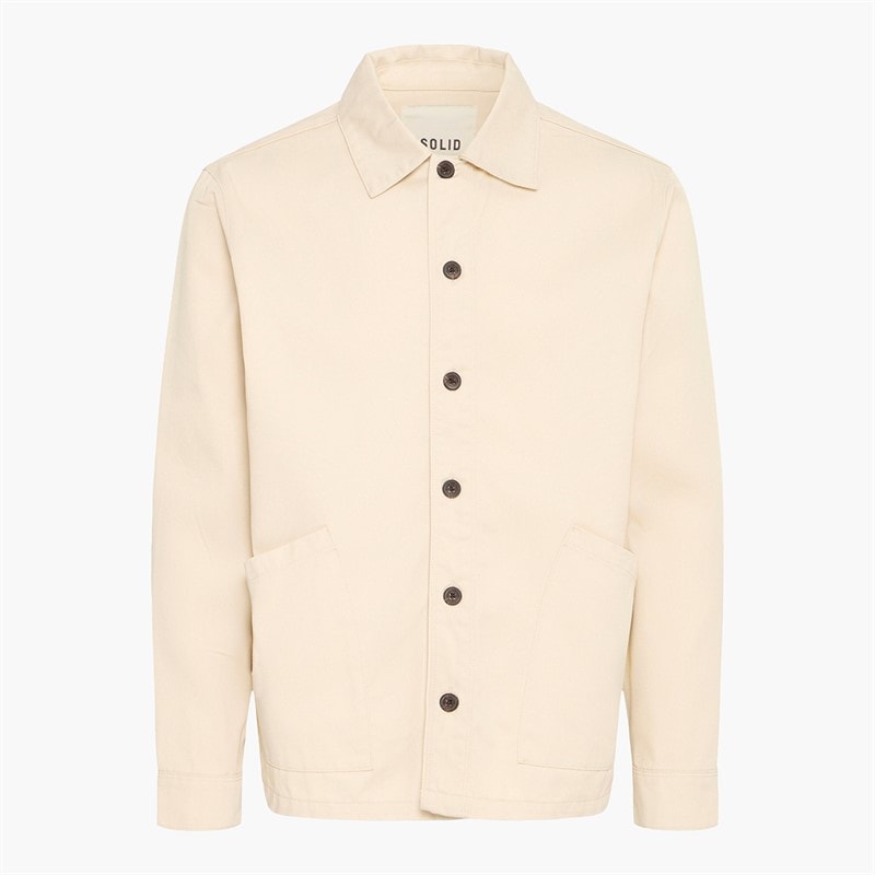 Solid Mens Ossie Overshirt Oatmeal