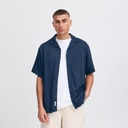 Solid Mens Pablo Short Sleeve Shirt Insignia Blue