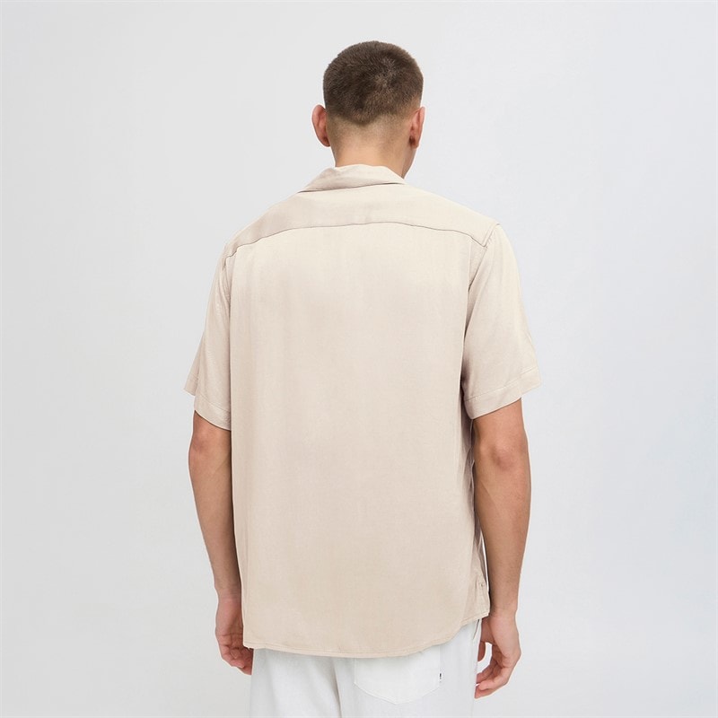 Solid Mens Pablo Short Sleeve Shirt Oatmeal - Image 2